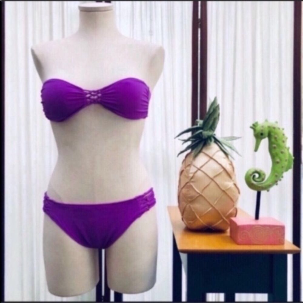 VS PINK Purple Strappy Bikini Set XS/M